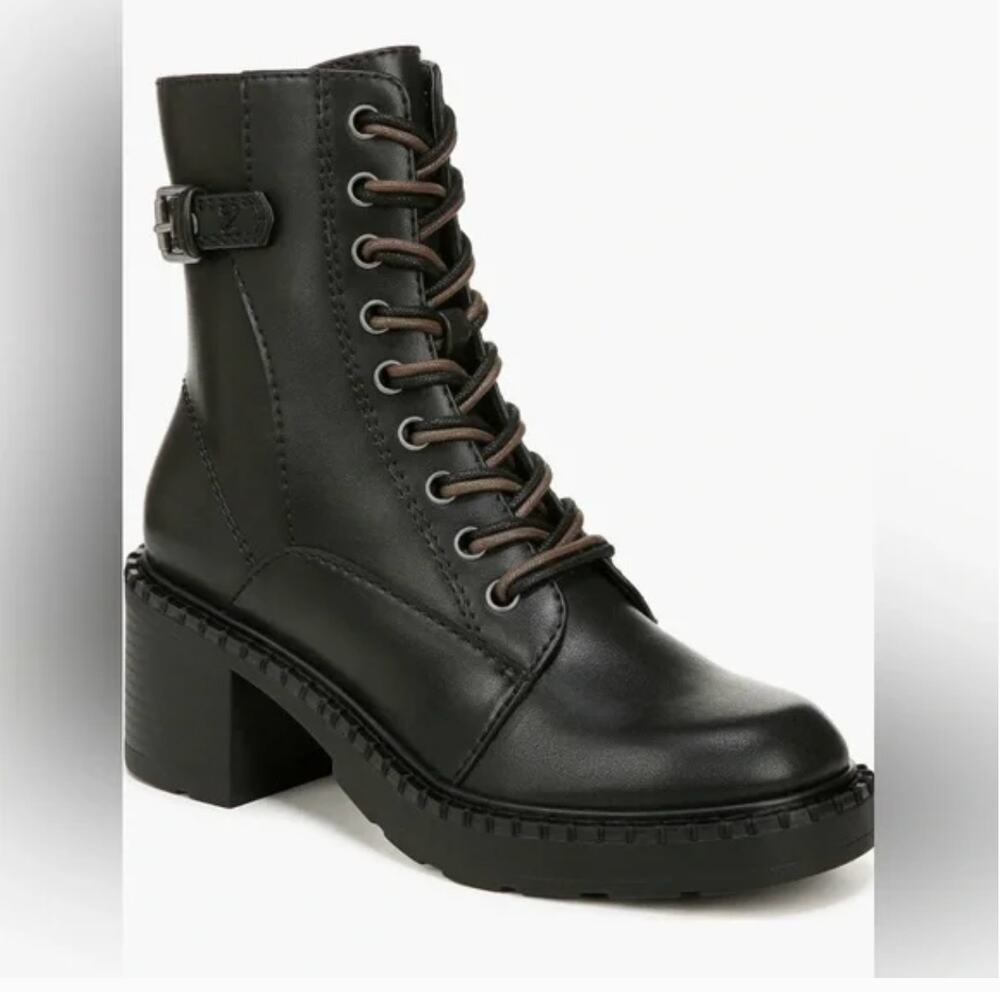 Zodiac Paxon Combat Boots 7 Black NWOT Lace Up Ankle Booties Heel Grunge 90s Y2k